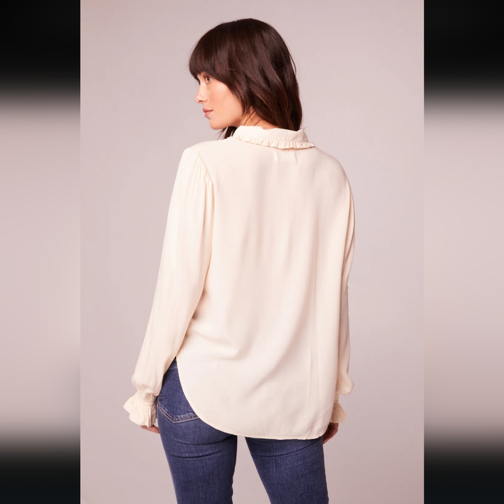 Band Of The Free Denise Cream Ruffle Collar Top - Picture 3 of 10